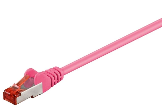 Goobay 1m CAT 6 Patchkabel, S/FTP (PiMF), Magenta