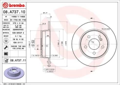 Stabdžių diskas BREMBO 08.A737.11 kaina