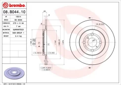 Stabdžių diskas BREMBO 08.B044.10 kaina