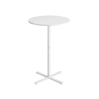Vasagle Apvalus baro stalas 60 x 60 x 104,5 cm sniego baltumo