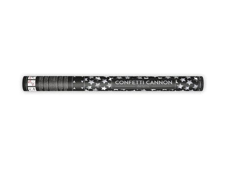 Confetti cannon with stars, sidabrinis, 60cm