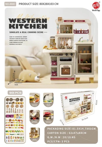 MEGA didelė ir moderni žaislinė virtuvėlė Western Kitchen