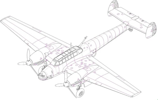 Modelių rinkinys: Messerschmitt Bf110 naikintuvas (1:72)