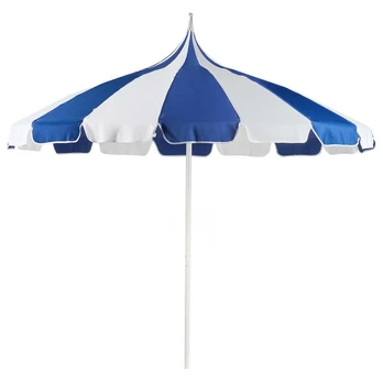 Beliani Parasol sodo 245 cm MINOA Baltas/ mėlyna