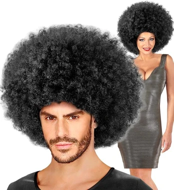 BLACK JIMMY OVERSIZED WIG in polybag