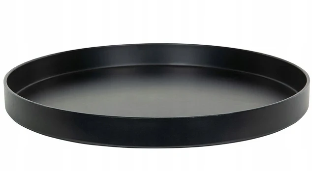 Padėklas juodas iš perdirbto plastiko, skersmuo 36 cm