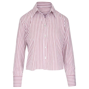Marškiniai ilgomis rankovėmis moterims, Cropped button down
