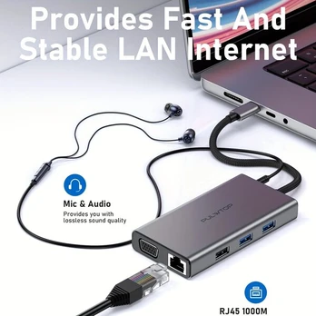PULWTOP 10-in-1 USB-C daugiafunkcinis adapteris