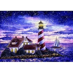 Deimantinis paveikslas Lighthouse at dawn WD2590