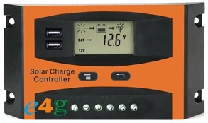 Saulės įkrovimo reguliatorius 30a, 12v 24v panelis, Usb