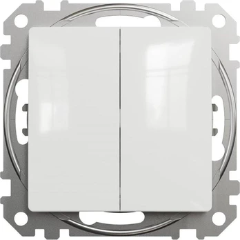 Schneider Electric Sedna Design, dvigubas mygtukas, baltas