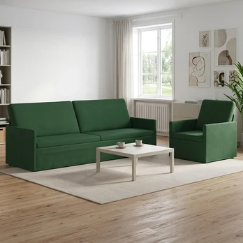 Sofa Sofos komplektas 2 vnt. Džiunglių žalia Kordūrinis audinys
