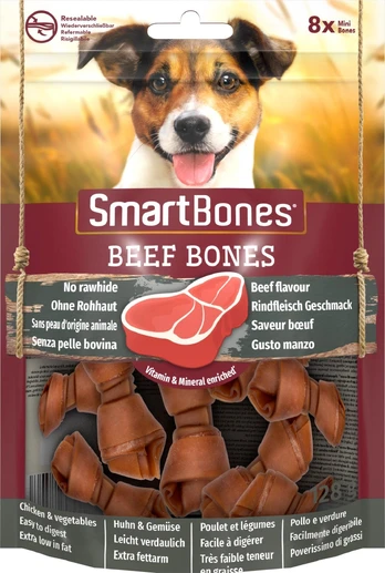 Skanėstas šunims SmartBones Mini Beef, 0.128 kg, 8 vnt.