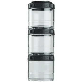 Blender Bottle GoStak 3×100 ml. (indeliai) - Black spalva