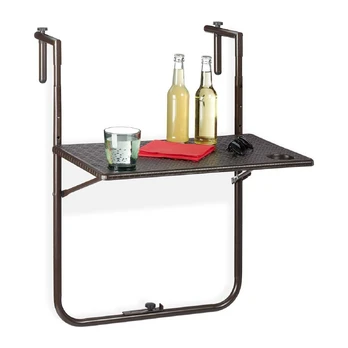 Kodustaar Sulankstomas balkono stalas, 83x59.5x59 cm, rudas
