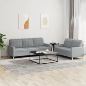Sofa Sofos komplektas su pagalvėlėmis, 2 dalių, pilkas, audinys kaina