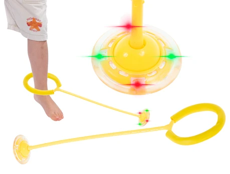 LED šokdynė su gimnastikos lanku, geltona