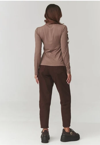 Moteriška palaidinė su golfo apykakle Makadamia, smėlio