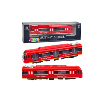 Lean Toys Metro Train City Express Opening Doors Lights Sounds Raudona