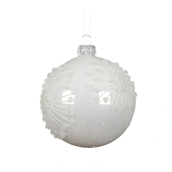 Eglutės žaisliukas Decoris 053566, baltas, stiklas