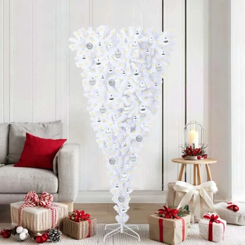 Dirbtinė Kalėdų eglutė su 300 LED Balta 180 cm PVC ir plienas