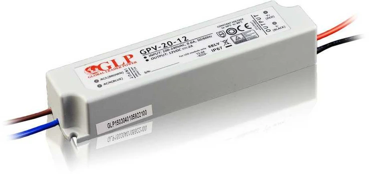 12W LED Maitinimo šaltinis GLP 24V IP67