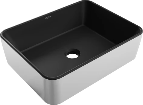 Praustuvas Mexen Catia 48 cm, Juodas matt/Sidabrinis
