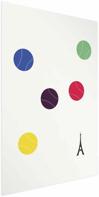 Artgeist Plakatas - Eiffel Tower and Colorful Tennis Balls