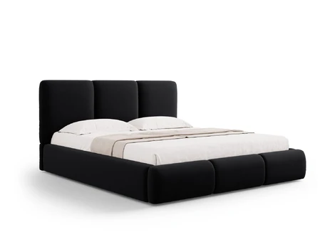 Velvet Storage Bed With Headboard, "Nicolas", 220x220x100 Made in Europe
