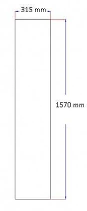 Dušo kabinos šoninis stiklas tiesus 315x1570 mm pilkas 3.143