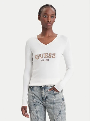 Guess Megztinis W6BR55 Z1456 Kreminė Regular Fit