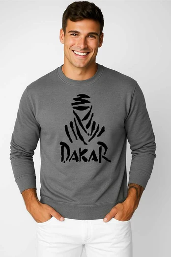 Pilkas džemperis be gobtuvo Dakar (juodas)