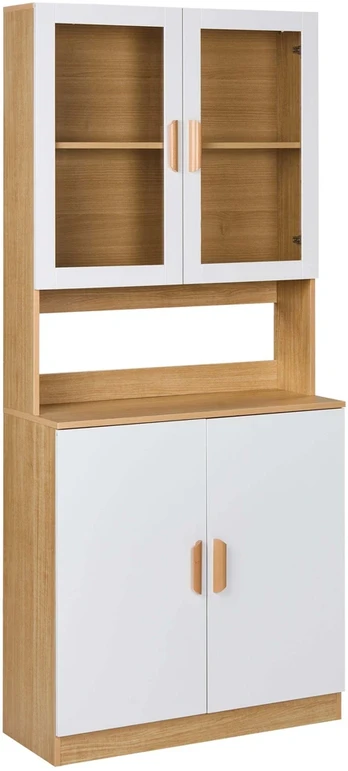 Beliani Vitrina su stiklinėmis durelėmis CYGNET 80 cm balta
