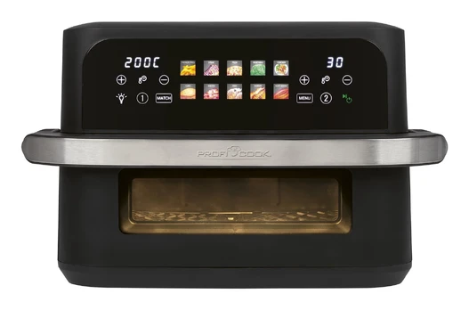 ProfiCook PC-FR 1313 H Dviguba 10 l Atskirai stovinti 2400 W Karšto oro gruzdintuvė Juoda, Nerūdijančio plieno