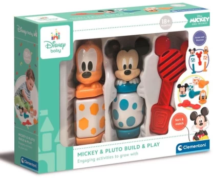 Lavinimo žaislas Clementoni Mickey Mouse & Pluto Build & Play 17814, įvairių spalvų