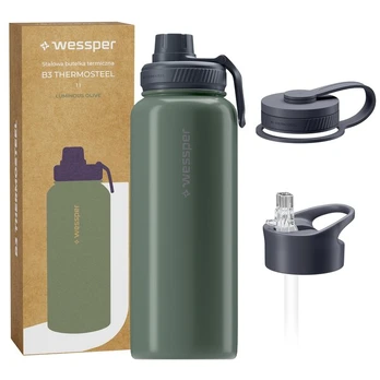 Wessper B3 THERMOSTEEL Luminous Olive 1000 ml terminis buteliukas