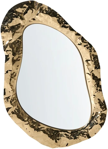 Beliani Sieninis veidrodis JOSSIGNY 52 cm 79 cm auksinis
