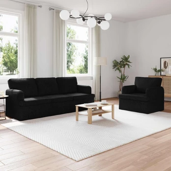 Sofa 2 pcs Juoda 144 x 80 x 85 cm audinys