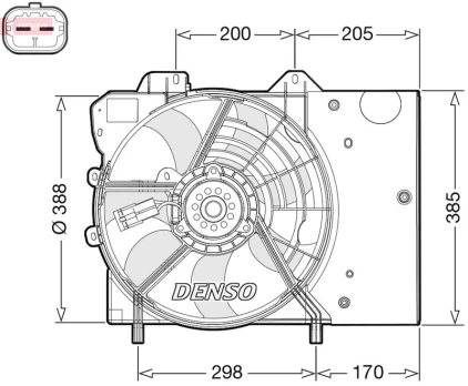 Ventiliatorius, radiatoriaus DENSO DER21024