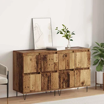 Šoninės lentynos 2 pcs Sena mediena 120 x 35 x 70 cm