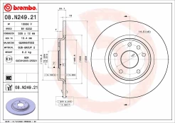 BREMBO 08.N249.21 Brake Disc kaina