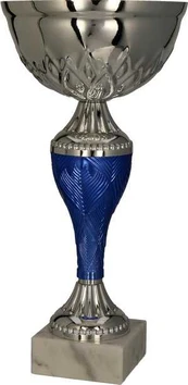 Puchar metalowy sidabrinė ir-mėlyna