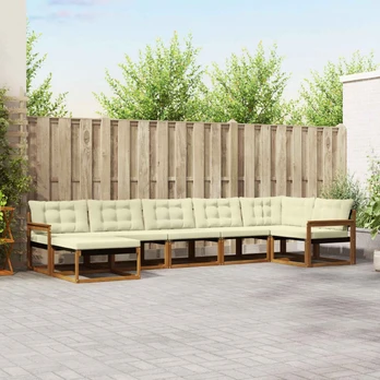 Lauko sofos komplektas 21 pcs Natūralus ir grietinėlė