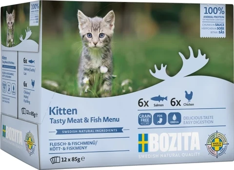 Bozita Chunks in Sauce with Fish and Meat for Kitten Multibox 12x85g