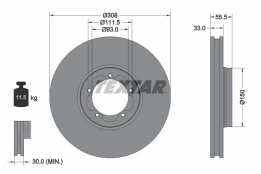 TEXTAR 92273003 Brake Disc kaina