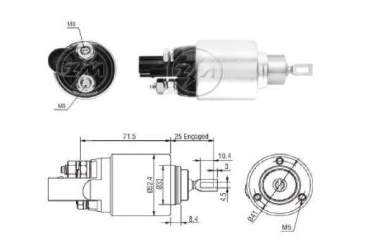 Solenoidinis jungiklis, starteris ERA ZM8381