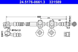 ATE 24.5176-0661.3 Brake hose kaina