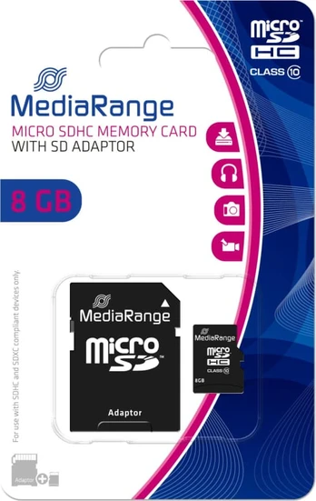 Mediarange MEMORY MICRO SDHC 8GB C10/W/ADAPTER MR957 MEDIARANGE