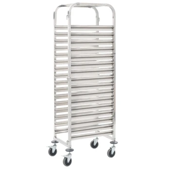 Virtuvės vežimėlis, 38x55x163cm, nerūdijantis plienas