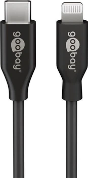 Kabelis USB-C - Apple Lightning Goobay Juodas 0,5m kaina